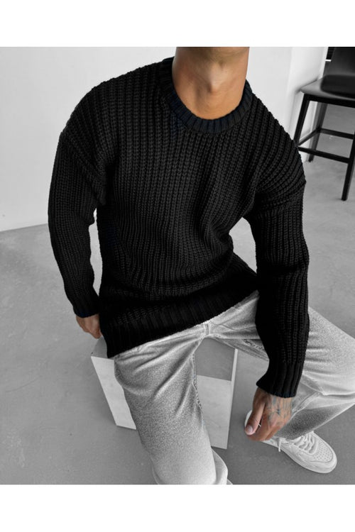 HELVYN “Antwerp” – Schwarzer Strickpullover