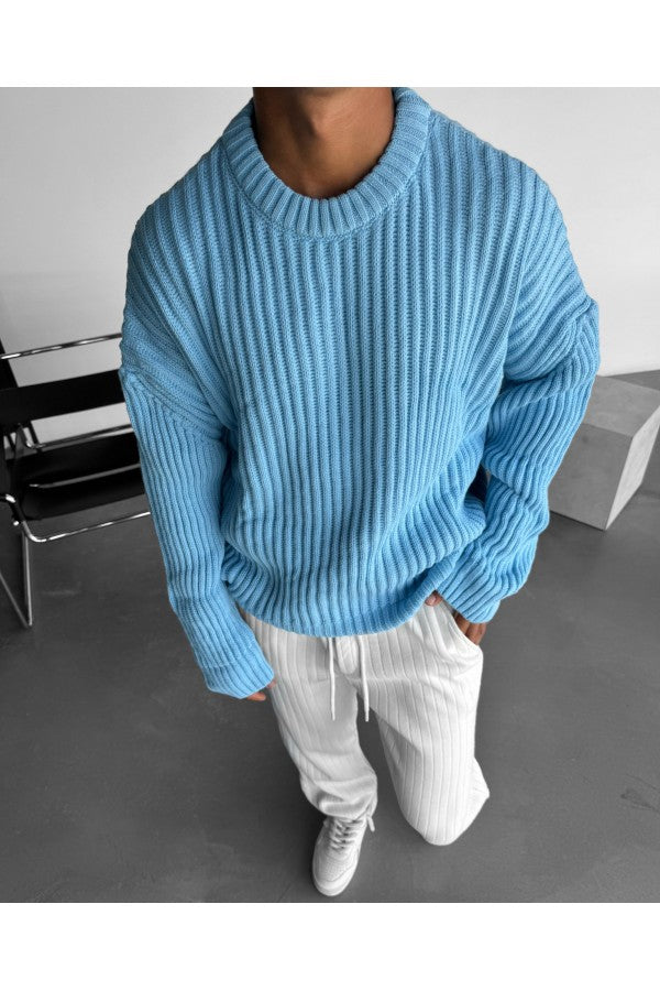 HELVYN “Istanbul” – Blauer Strickpullover