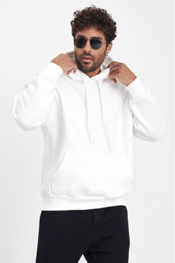 HELVYN “Tallinn” – Weisser Relax Fit Hoodie