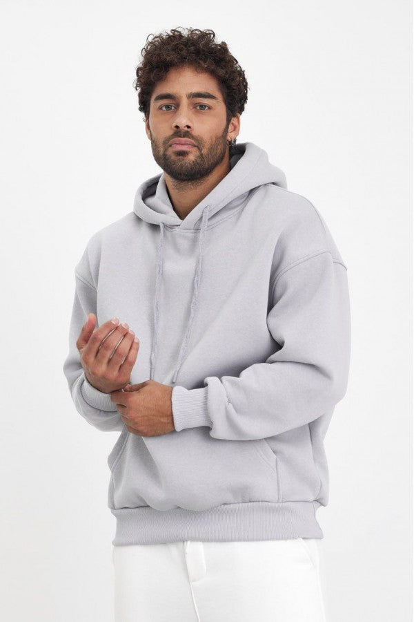 HELVYN “Brüssel” – Hellgrauer Relax Fit Hoodie